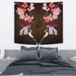 Naruto Anime Tapestry - Sakura Punch Cherry Blossom Konoha Symbol Tapestry Home Decor