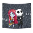 The Nightmare Before Christmas Cartoon Tapestry | Cartoon Cute Sally And Jack Skellington Tapestry Home Decor