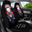 Jujutsu Kaisen Anime Car Seat Covers - Sukuna And Yuji No Face White Kanji Patterns Seat Covers