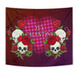 Valentine Tapestry - Skulls With Roses Flower Heart It's Valentine Tapestry Home Decor