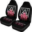 Squid Game Movie Car Seat Covers Squid Worker Pink Uniform No Emotion With Black Metal Mask Seat Covers
