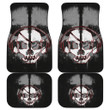 Skull Car Floor Mats - Horror Pirate Skull Wear Headphone Black White Car Mats