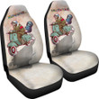 Valentine Car Seat Covers - Skeleton Driving Vespa RIP Running Valentine Seat Covers