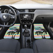 American Football Team Car Floor Mats - Seattle Seahawks Holiday With Palm Tree Silhouette Car Mats