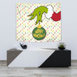 Christmas Tapestry | Merry Grinchmas Grinch Hand Holding Xmas Ball Tapestry Home Decor