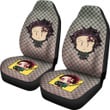 Demon Slayer Anime Car Seat Covers - Cute Chibi Tanjiro Big Head Cloak Pattern Seat Covers