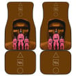 Squid Game Movie Car Floor Mats Pink Squid Worker With Giant Black Masked Man Boss Car Mats