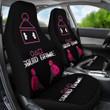 Squid Game Movie Car Seat Covers Squid Worker Pink Uniform Watching Minimal Squid Game Seat Covers