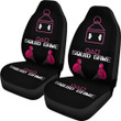 Squid Game Movie Car Seat Covers Squid Worker Pink Uniform Watching Minimal Squid Game Seat Covers