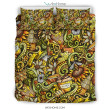 Honey Bee Psychedelic Gifts Pattern Print Duvet Cover Bedding Set