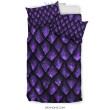 Purple Egg Skin Dragon Pattern Print Duvet Cover Bedding Set
