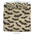 Halloween Bat Pattern Print Duvet Cover Bedding Set