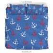 Nautical Anchor Pattern Print Duvet Cover Bedding Set