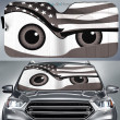 USA flag Eyes Cartoon Gray Car Sunshade
