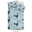 Humpback Whale Print Pattern Duvet Cover Bedding Set
