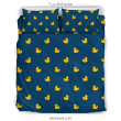 Rubber Duck Polka Dot Pattern Print Duvet Cover Bedding Set