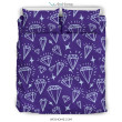 Diamond Purple Print Pattern Duvet Cover Bedding Set