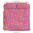 Pink Ice Cream Cone Pattern Print Duvet Cover Bedding Set