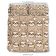 Sloth Pattern Print Duvet Cover Bedding Set