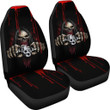 Horror Movie Death Reaper Holding Gun Assassin Ring Bloody Car Seat Covers
