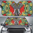 Elephant Artwork Car Sun Shade Mandala Car Accessories Custom For Fans AA22081102
