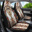 Abstract Wolf Car Seat Covers Native American Car Accessories Custom For Fans AT22081807