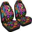 Peace Symbol Car Seat Covers Hippie Art Car Accessories Custom For Fans AT22082903