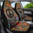 Peace Symbol Car Seat Covers Hippie Art Car Accessories Custom For Fans AT22082902