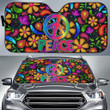 Peace Symbol Car Sun Shade Hippie Art Car Accessories Custom For Fans AT22082902