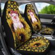 Pig With Sunflower Car Seat Covers Animal Car Accessories Custom For Fans AA22091501