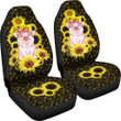 Pig With Sunflower Car Seat Covers Animal Car Accessories Custom For Fans AA22091503