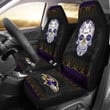 Baltimore Ravens American Football Club Skull Car Seat Covers NFL Car Accessories Custom For Fans AA22111703