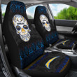 Los Angeles Chargers American Football Club Skull Car Seat Covers NFL Car Accessories Custom For Fans AA22111705