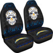 Los Angeles Chargers American Football Club Skull Car Seat Covers NFL Car Accessories Custom For Fans AA22111705