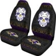 Baltimore Ravens American Football Club Skull Car Seat Covers NFL Car Accessories Custom For Fans AA22111703