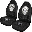 Las Vegas Raiders American Football Club Skull Car Seat Covers NFL Car Accessories Custom For Fans AA22111612
