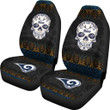 Los Angeles Rams American Football Club Skull Car Seat Covers NFL Car Accessories Custom For Fans AA22111610