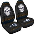 Los Angeles Rams American Football Club Skull Car Seat Covers NFL Car Accessories Custom For Fans AA22111610