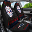 New England Patriots American Football Club Skull Car Seat Covers NFL Car Accessories Custom For Fans AA22111701