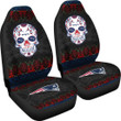 New England Patriots American Football Club Skull Car Seat Covers NFL Car Accessories Custom For Fans AA22111701