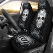 Las Vegas Raiders Car Seat Covers NFL Skull Mandala Car For Fan