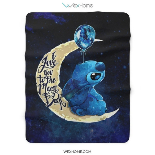 Sittch Cartoon Blanket - Lilo And Stitch Sherpa Fleece Blanket - Stitch I Love You To The Moon And Back W2011