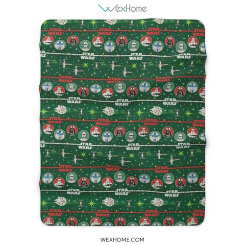 Star Wars Movie Pattern For Merry Christmas Sherpa Fleece Blanket Unique Design Fan Gift W1120