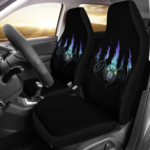 Pokemon Anime Car Seat Covers | Chandelure Pumpkin Patterns Happy Halloween Seat Covers