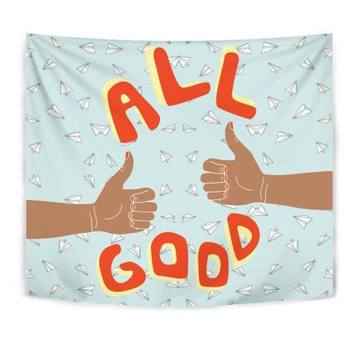 All Good Thumb Ups Paper Plane Patterns Tapestry Home Decor