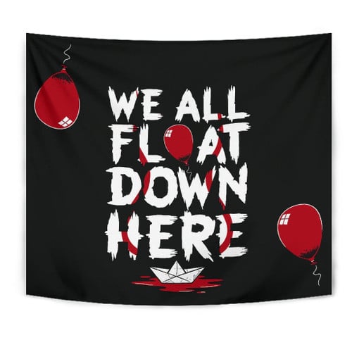 Halloween Tapestry | We All Float Down Here IT Red Balloon Tapestry Home Decor