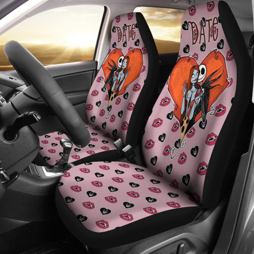 Halloween Car Seat Covers | Nightmare Before Christmas Jack And Sally Dating Patterns Seat Covers