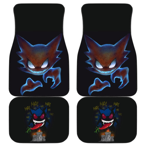 Pokemon Anime Car Floor Mats | Scary Gengar Laughing With Candles Happy Halloween Car Mats