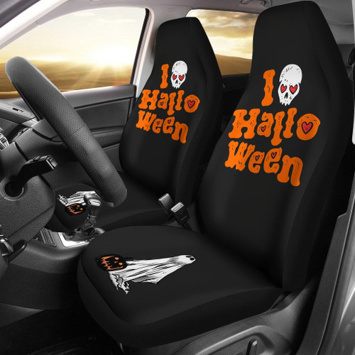 Halloween Car Seat Covers | Ghosts With Horror Pumpkin Love Halloween Seat Covers