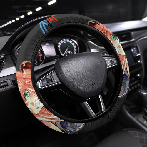Darling In The Franxx Anime Steering Wheel Cover | Zero Two And Hiro Shy Dancing Steering Wheel Cover